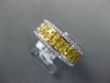 3.70CT DIAMOND & AAA RAINBOW YELLOW SAPPHIRE 14KT WHITE GOLD 3D ANNIVERSARY RING