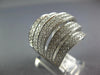 EXTRA LARGE 2.66CT DIAMOND 18KT WHITE GOLD 3D MULTI ROW SWIRL FUN COCKTAIL RING