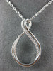 ESTATE LARGE .43CT DIAMOND 18KT WHITE GOLD 3D CLASSIC INFINITY LOVE KNOT PENDANT