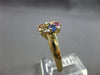 1.75CT DIAMOND & AAA MULTI COLOR SAPPHIRE 14K 2 TONE GOLD FLOWER FUN RING #27939