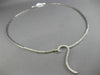ESTATE LONG .96CT DIAMOND 14KT WHITE GOLD 3D WAVE SEMI ETERNITY LARIAT NECKLACE