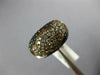 LARGE 1.68CT BLACK CHOCOLATE FANCY DIAMOND 18K 2 TONE GOLD CIRCULAR CLUSTER RING
