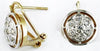 .35CT DIAMOND 14KT YELLOW GOLD FLOWER ETOILE CIRCULAR CLIP ON HANGING EARRINGS