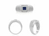 ESTATE .57CT DIAMOND & AAA SAPPHIRE 14KT WHITE GOLD SQUARE HALO ROLEX MENS RING