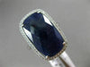 LARGE 6.13CT DIAMOND & AAA SLICED SAPPHIRE 14KT WHITE GOLD 3D HALO MILGRAIN RING