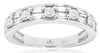 .57CT DIAMOND 14KT WHITE GOLD 3D ROUND & BAGUETTE 2 ROW WEDDING ANNIVERSARY RING