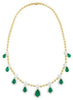 LARGE 24.09CT DIAMOND & AAA EMERALD 18KT YELLOW GOLD TRAPEZOID & ROUND NECKLACE
