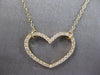 ESTATE .35CT DIAMOND 14KT YELLOW GOLD 3D CLASSIC OPEN HEART LOVE NECKLACE