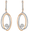 .68CT DIAMOND 14KT ROSE GOLD 3D FLOWER OVAL LOVE KNOT LEVERBACK HANGING EARRINGS