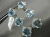 ESTATE LARGE 34.65CT DIAMOND & AAA AQUAMARINE 18K WHITE GOLD 3D HANGING EARRINGS