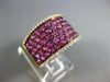LARGE DIAMOND & AAA PINK SAPPHIRE 18KT ROSE GOLD 3D MULTI ROW SEMI ETERNITY RING