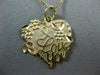 ESTATE 14KT YELLOW GOLD 3D HANDCRAFTED I LOVE YOU FLOWER FLOATING PENDANT #25155