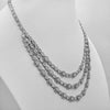 EXTRA LARGE 22.97CT DIAMOND 18KT WHITE GOLD 3D ROUND & BAGUETTE OVAL NECKLACE