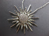 ESTATE LARGE .27CT DIAMOND 14KT WHITE GOLD SUNBURST FLOWER FUN CLASSIC NECKLACE