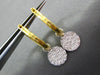 ESTATE .57CT DIAMOND 14KT 2 TONE GOLD 3D PAVE CIRCULAR HOOP FUN EARRINGS #20819
