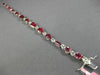ESTATE WIDE 19.52CT AAA WHITE & PINK TOPAZ 18KT WHITE GOLD OVAL TENNIS BRACELET