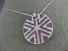 LARGE 3.71CT DIAMOND & AAA PINK SAPPHIRE 18KT WHITE GOLD ROUND STAR LOVE PENDANT