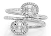 1CT DIAMOND 18KT WHITE GOLD & TITANIUM ROUND & BAGUETTE FLEXIBLE OVAL SNAKE RING