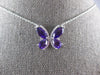 1.89CT DIAMOND & AAA AMETHYST 14KT WHITE GOLD 3D MULTI SHAPE BUTTERFLY NECKLACE