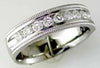 ESTATE .50CT DIAMOND 14KT WHITE GOLD 3D ROUND CHANNEL FILIGREE ANNIVERSARY RING