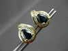 ESTATE 1.95CT DIAMOND & SAPPHIRE 14KT YELLOW GOLD CLUSTER STUD EARRINGS #23346