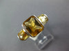 LARGE 5.0CT AAA YELLOW TOPAZ 14K WHITE GOLD CUSHION & EMERALD CUT BEZEL FUN RING