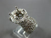 LARGE 1.82CT DIAMOND 18K WHITE GOLD ROUND HALO SEMI MOUNT ENGAGEMENT RING #27723