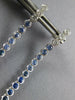 LONG 2.99CT DIAMOND & SOUTH SEA PEARL & SAPPHIRE 18K WHITE GOLD HANGING EARRINGS