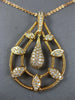 ESTATE LARGE 1.0CT DIAMOND 18KT ROSE GOLD 3D OPEN FILIGREE TEAR DROP FUN PENDANT
