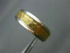 ESTATE WIDE 14KT TWO TONE GOLD HAMMER MATT SHINNY LOOK MENS WEDDING RING #1011
