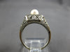ANTIQUE .25CT OLD MINE DIAMOND & AAA SOUTH SEA PEARL 14KT WHITE GOLD RING #28167