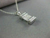 ESTATE .40CT DIAMOND 14KT WHITE GOLD PRINCES CUT RECTANGULAR PENDANT #15435