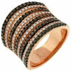 LARGE 1.44CT WHITE & CHOCOLATE FANCY DIAMOND 14KT ROSE GOLD 3D ANNIVERSARY RING