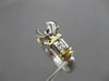 ESTATE .37CT DIAMOND 18KT 2TONE GOLD SEMI BEZEL SEMI MOUNT ENGAGEMENT RING #4674