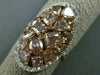 ESTATE LARGE 5.02CT WHITE & PINK DIAMOND 18KT GOLD MULTI SHAPE OVAL CLUSTER RING