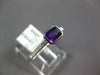 ESTATE .70CT DIAMOND & AAA AMETHYST 14KT WHITE GOLD EMERALD CUT BEZEL FUN RING
