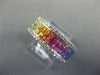 3.70CT DIAMOND & AAA RAINBOW SAPPHIRE 14K WHITE GOLD PRINCESS INVISIBLE FUN RING