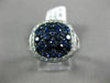 ESTATE LARGE DIAMOND & AAA SAPPHIRE 14KT WHITE GOLD 3D CLASSIC CLUSTER HALO RING