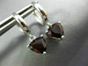 ESTATE 2.48CT AAA GARNET 14KT WHITE GOLD 3D TRILLION HANGING HUGGIE EARRINGS
