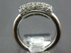 ESTATE WIDE .95CT DIAMOND 14KT WHITE GOLD MULTI ROW RECTANGULAR SLIDING FUN RING