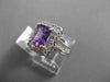 ESTATE 1.65CTW DIAMOND & AAA AMETHYST 14KT WHITE GOLD RECTANGULAR HALO FUN RING