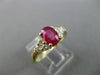 ESTATE 1.39CT DIAMOND & AAA RUBY 14K YELLOW GOLD CLASSIC ENGAGEMENT RING #2450