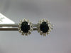 1.74CT DIAMOND & AAA SAPPHIRE 14K WHITE GOLD OVAL & ROUND FLOWER STUD EARRINGS