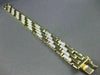 ESTATE WIDE LONG 4.0CT DIAMOND 14K WHITE & YELLOW GOLD MULTI LINK BRACELET #2226