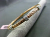 ESTATE .30CT DIAMOND 14KT WHITE & ROSE GOLD WOVEN 6mm FLEXIBLE BANGLE BRACELET