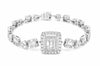 LARGE 4.89CT DIAMOND 18K WHITE GOLD MULTI SHAPE SQUARE INVISIBLE TENNIS BRACELET