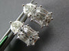1.2CT DIAMOND 18K WHITE GOLD BAGUETTE ASSCHER & MOON STONE CLUSTER STUD EARRINGS
