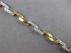ESTATE WIDE .90CT DIAMOND 14KT 2 TONE GOLD MULTI WAVE SQUARE FUN TENNIS BRACELET