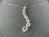 ESTATE LARGE 2.21CT DIAMOND 14KT WHITE GOLD ROUND 7 STONE JOURNEY PENDANT #18485