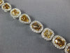 WIDE 8.79CT MULTI COLOR DIAMOND 18KT WHITE GOLD MULTI SHAPE HALO TENNIS BRACELET